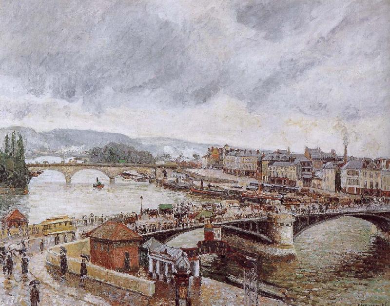 Camille Pissarro Rain Bridge oil painting image